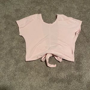 Lululemon pink tie back shirt